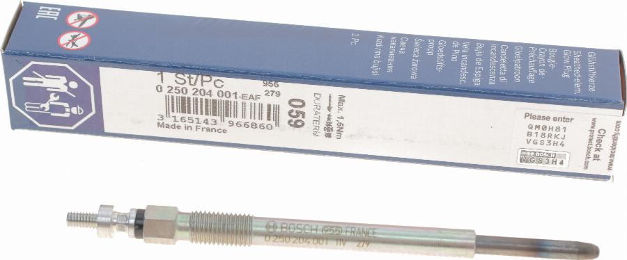 BOSCH 0 250 204 001 - Glow Plug www.parts5.com