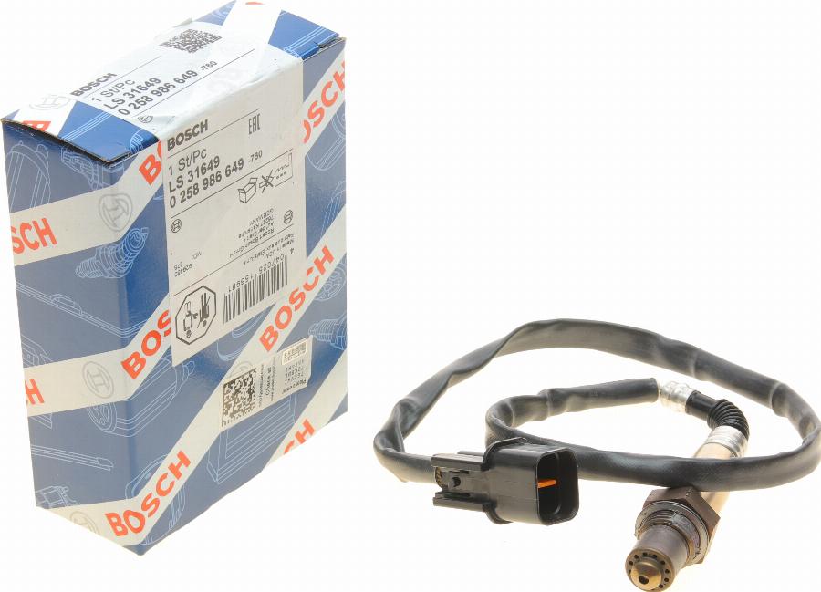 BOSCH 0 258 986 649 - Lambda Sensor parts5.com