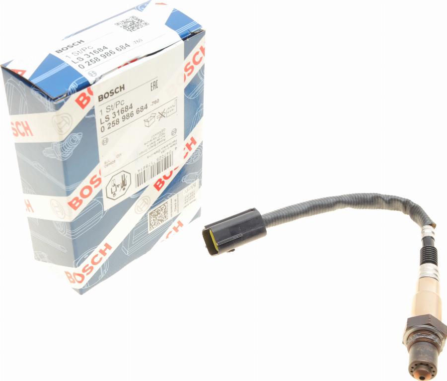 BOSCH 0 258 986 684 - Lambda Sensor parts5.com