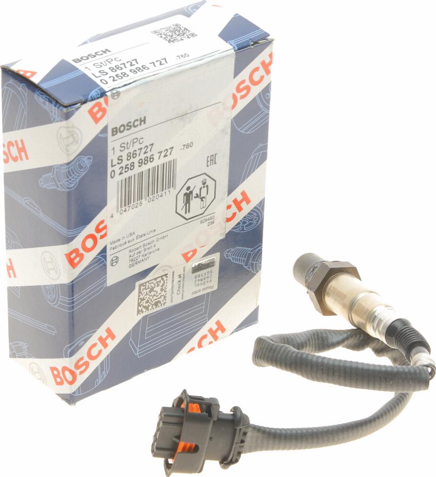 BOSCH 0 258 986 727 - Lambda sonda www.parts5.com