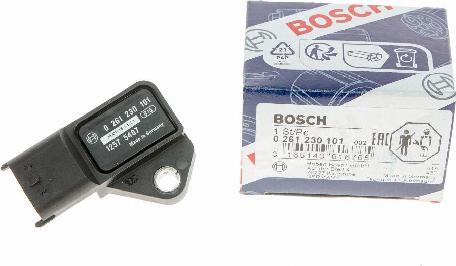 BOSCH 0 261 230 101 - Sensor, boost pressure www.parts5.com