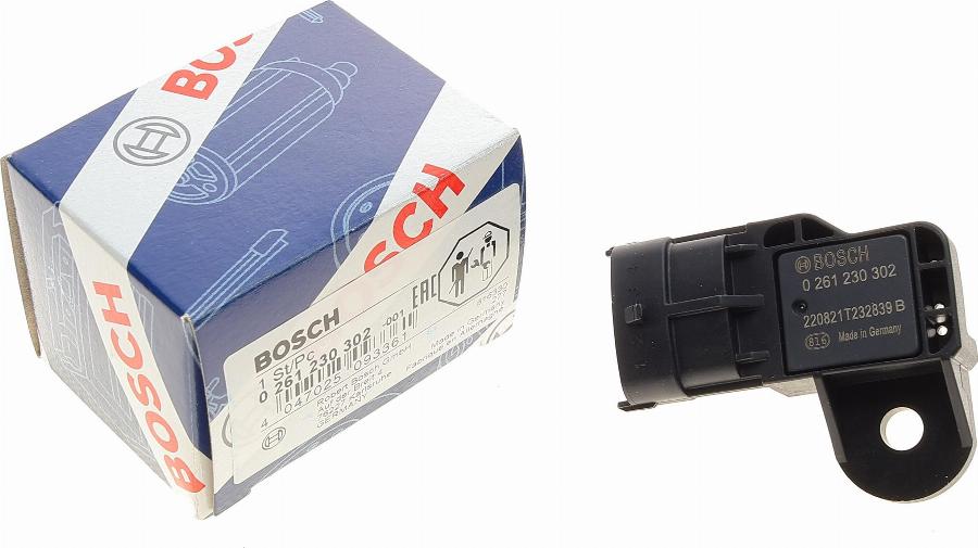 BOSCH 0 261 230 302 - Sensor, boost pressure www.parts5.com