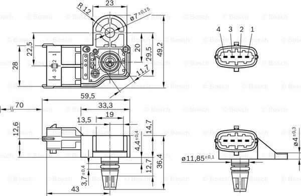 BOSCH 0 261 230 245 - Sensor, intake manifold pressure www.parts5.com