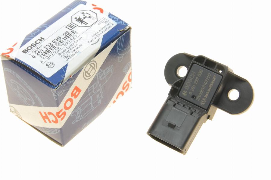 BOSCH 0 261 232 03B - Датчик, налчгане във всмукателните тръби www.parts5.com