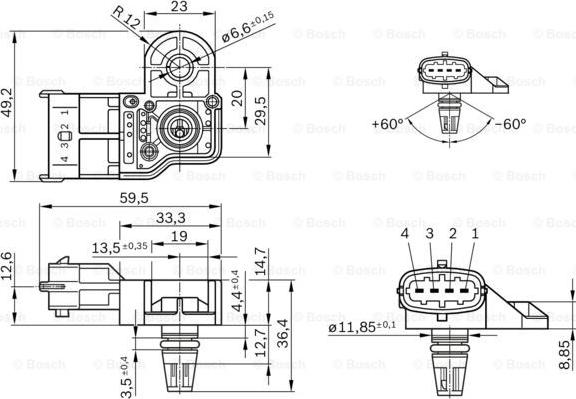 BOSCH 0 281 006 076 - Sensor, boost pressure www.parts5.com