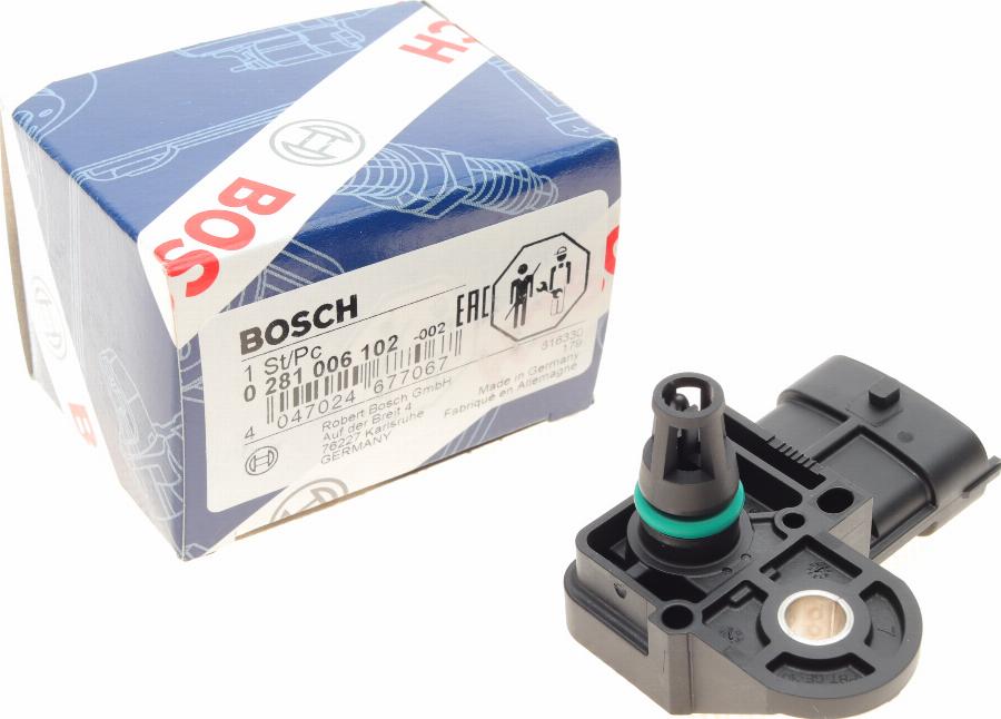 BOSCH 0 281 006 102 - Датчик, налягане при принудително пълнене www.parts5.com