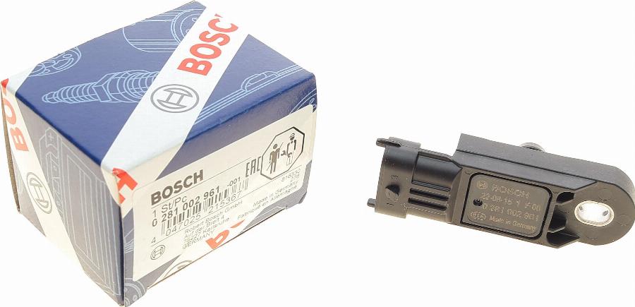 BOSCH 0 281 002 961 - Capteur, pression de suralimentation www.parts5.com