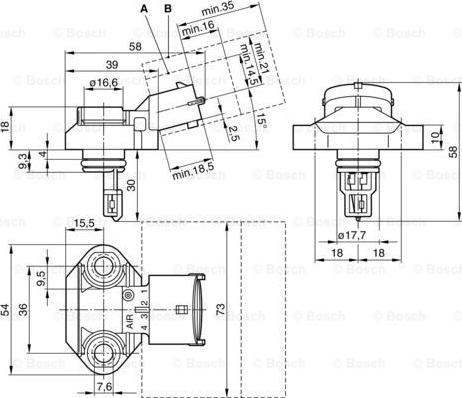 BOSCH 0 281 002 244 - Sensor, boost pressure www.parts5.com