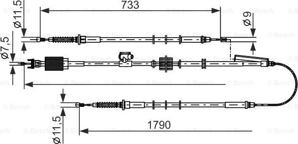 BOSCH 1 987 482 803 - Cable, parking brake www.parts5.com