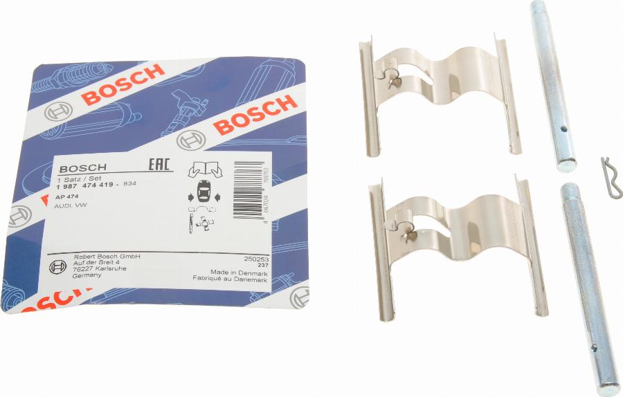 BOSCH 1 987 474 419 - Sada príslużenstva oblożenia kotúčovej brzdy www.parts5.com