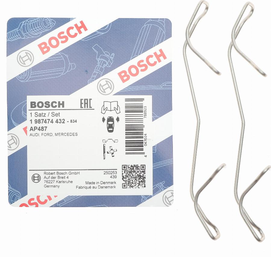 BOSCH 1 987 474 432 - Tarvikesarja, jarrupala www.parts5.com