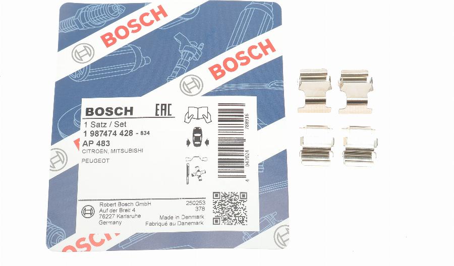 BOSCH 1 987 474 428 - Set accesorii, placute frana www.parts5.com