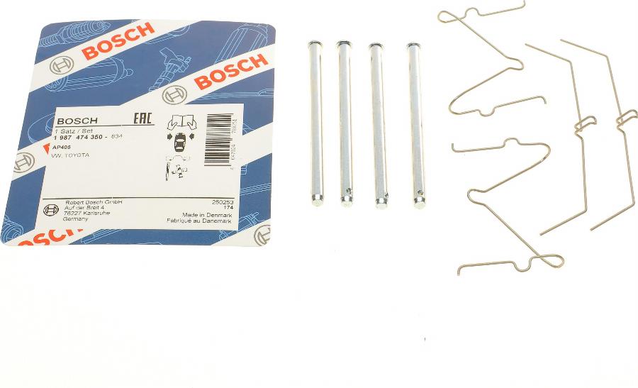 BOSCH 1 987 474 350 - Aksesuar seti, diskli fren balatası www.parts5.com