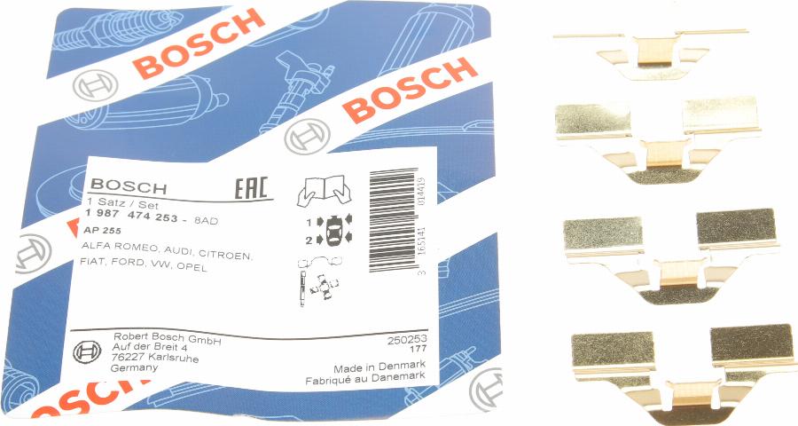 BOSCH 1 987 474 253 - Kit d'accessoires, plaquette de frein à disque www.parts5.com