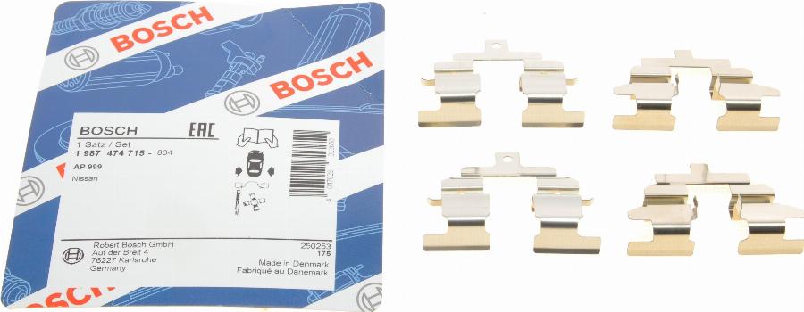 BOSCH 1 987 474 715 - Set accesorii, placute frana www.parts5.com