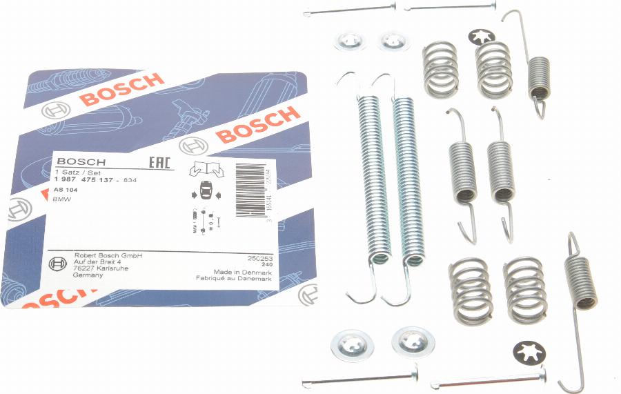 BOSCH 1 987 475 137 - Tartozékkészlet, fékpofa www.parts5.com