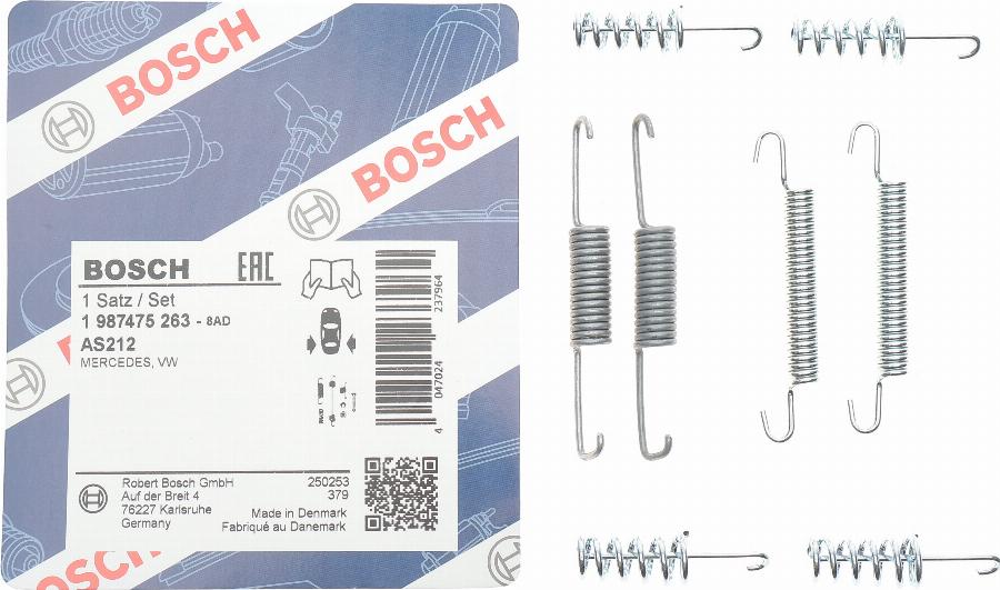 BOSCH 1 987 475 263 - Juego de accesorios, zapatas de freno de estacionamiento parts5.com