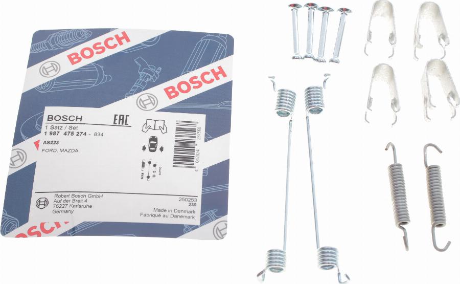 BOSCH 1 987 475 274 - Set accesorii, sabot de frana www.parts5.com