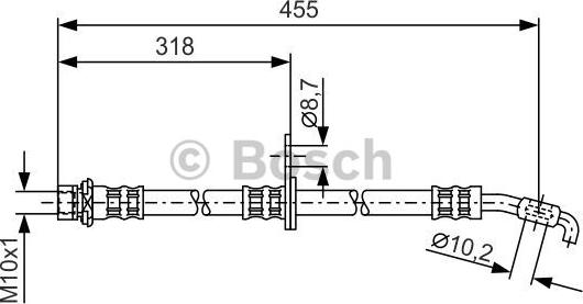 BOSCH 1 987 476 255 - Tubo flexible de frenos www.parts5.com