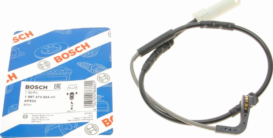 BOSCH 1 987 473 504 - Senzor de avertizare,uzura placute de frana parts5.com