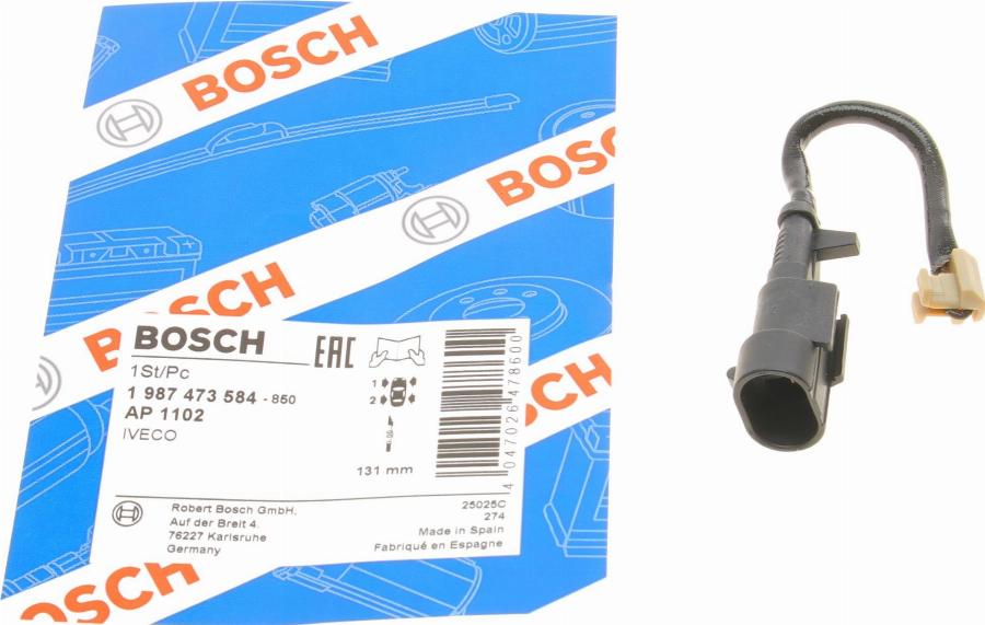 BOSCH 1 987 473 584 - Warning Contact, brake pad wear www.parts5.com