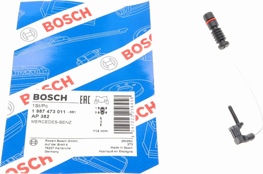 BOSCH 1 987 473 011 - Opozorilni kontakt, obraba zavorne obloge www.parts5.com