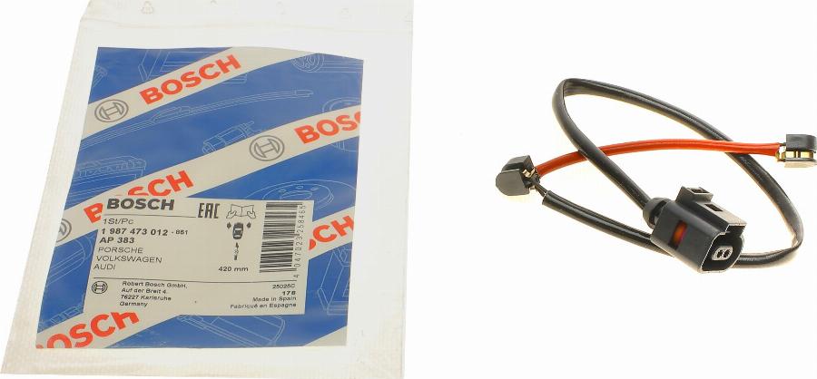 BOSCH 1 987 473 012 - Senzor de avertizare,uzura placute de frana www.parts5.com