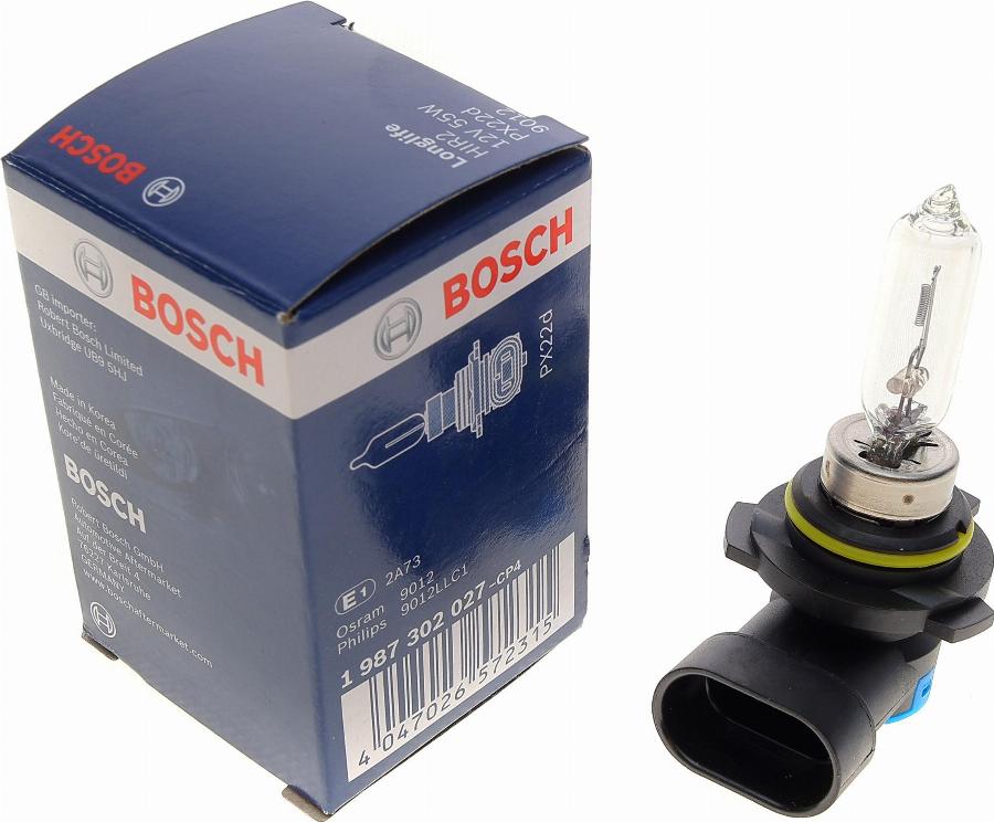 BOSCH 1 987 302 027 - Крушка с нагреваема жичка, фар за дълги светлини www.parts5.com