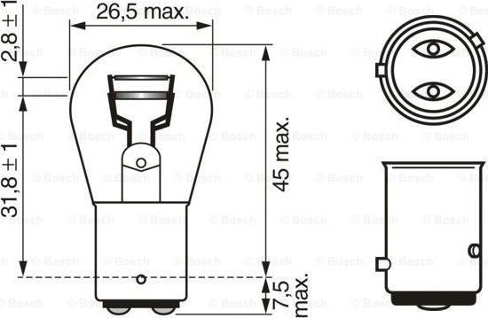 BOSCH 1 987 302 813 - Ampoule, feu stop www.parts5.com