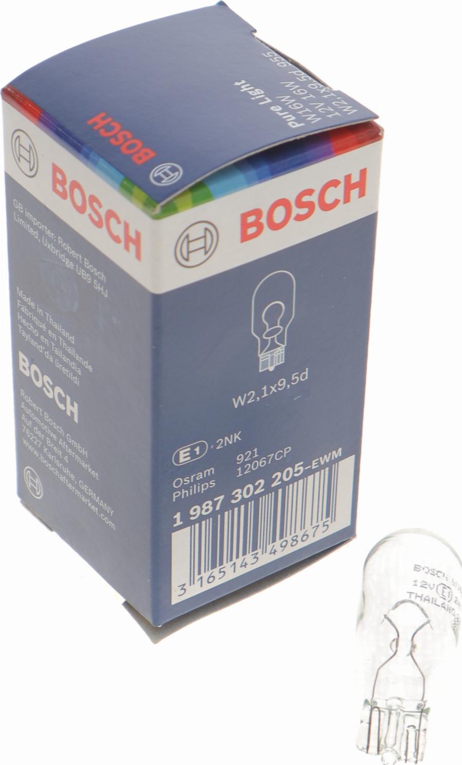 BOSCH 1 987 302 205 - Лампа накаливания, фонарь указателя поворота www.parts5.com