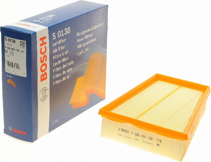 BOSCH F 026 400 138 - Filtro de aire www.parts5.com