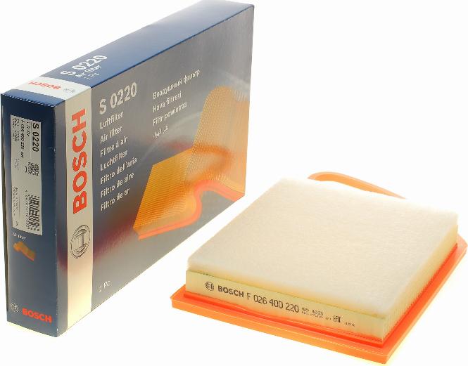 BOSCH F 026 400 220 - Filtro de aire www.parts5.com