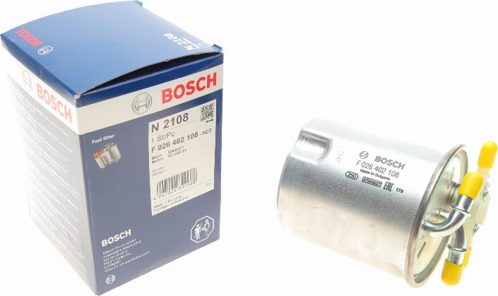 BOSCH F 026 402 108 - Топливный фильтр www.parts5.com