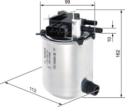 BOSCH F 026 402 201 - Filtru combustibil www.parts5.com