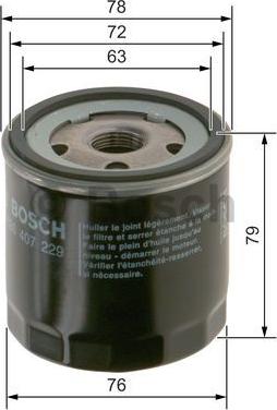 BOSCH F 026 407 229 - Маслен филтър www.parts5.com