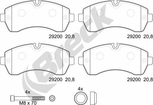 Breck 29200 00 703 00 - Set placute frana,frana disc www.parts5.com