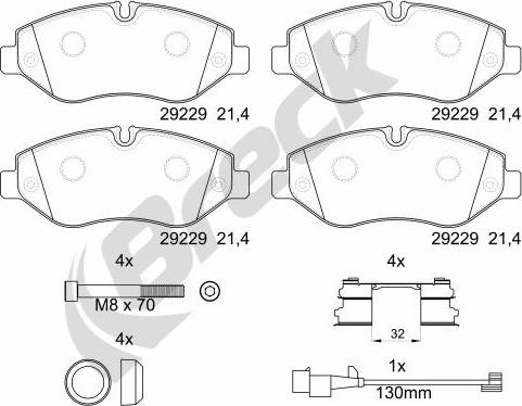 Breck 29229 00 703 00 - Brake Pad Set, disc brake www.parts5.com