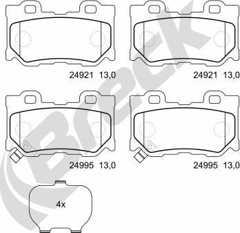 Breck 24995 00 554 00 - Brake Pad Set, disc brake www.parts5.com