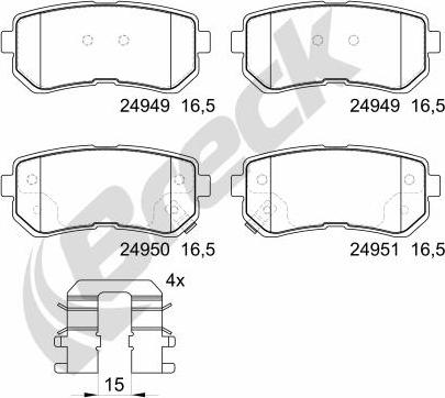 Breck 24949 00 704 00 - Brake Pad Set, disc brake parts5.com