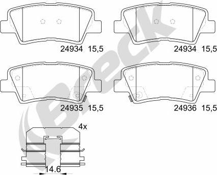 Breck 24934 00 702 00 - Set placute frana,frana disc www.parts5.com