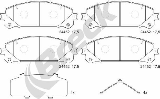 Breck 24452 00 551 00 - Brake Pad Set, disc brake parts5.com