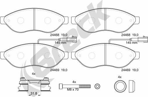 Breck 24469 00 703 20 - Set placute frana,frana disc www.parts5.com