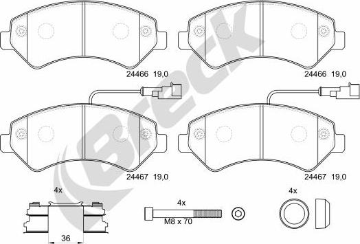 Breck 24467 00 703 20 - Set placute frana,frana disc www.parts5.com