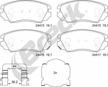 Breck 24415 00 701 10 - Brake Pad Set, disc brake www.parts5.com