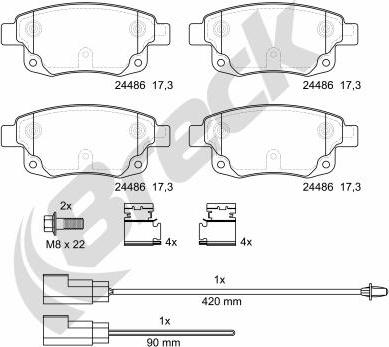 Breck 24486 00 702 10 - Sada brzdových destiček, kotoučová brzda www.parts5.com