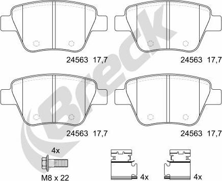 Breck 24563 00 704 00 - Bremsbelagsatz, Scheibenbremse www.parts5.com