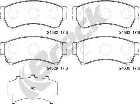 Breck 24582 00 701 10 - Set placute frana,frana disc www.parts5.com