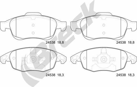 Breck 24538 00 701 00 - Brake Pad Set, disc brake parts5.com