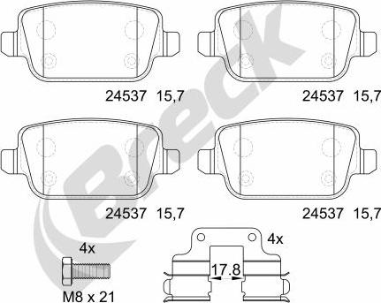 Breck 24537 00 702 10 - Set placute frana,frana disc www.parts5.com