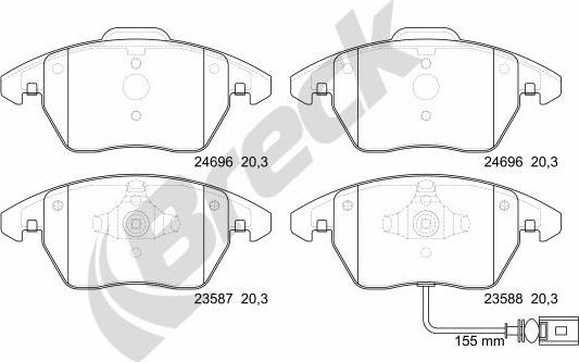 Breck 24696 00 701 10 - Set placute frana,frana disc www.parts5.com